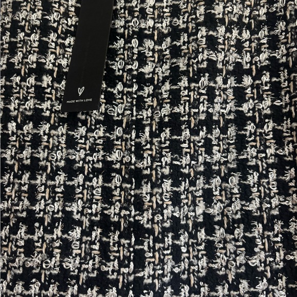 NWT Upscale Instinct Black and Silver Tweed Mini Skirt - Picture 3 of 7